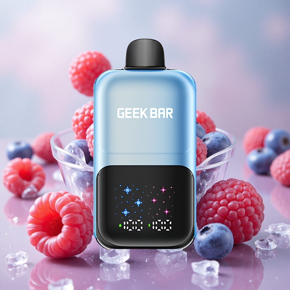 Borůvka Malina Led GEEK BAR 2GO 50000 Potahů 20ml Dual Tanks velkoobchod Česká Republika