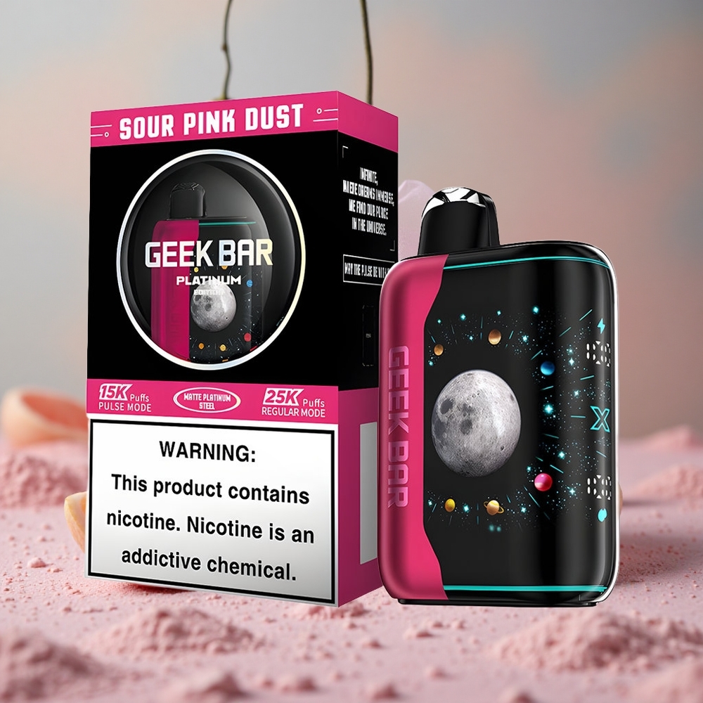 Kyselá Růžový Prach GEEK BAR Platinum Edition Až 25000 Šluků 20mL Tekutina Dual Mesh Coil velkoobchod Česká Republika