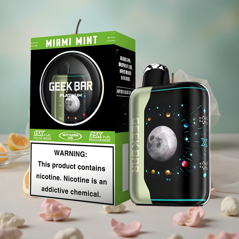 Miami Máta GEEK BAR Platinum Edition Až 25000 šluků 20mL Tekutina Dual Mesh Coil velkoobchod Česká Republika