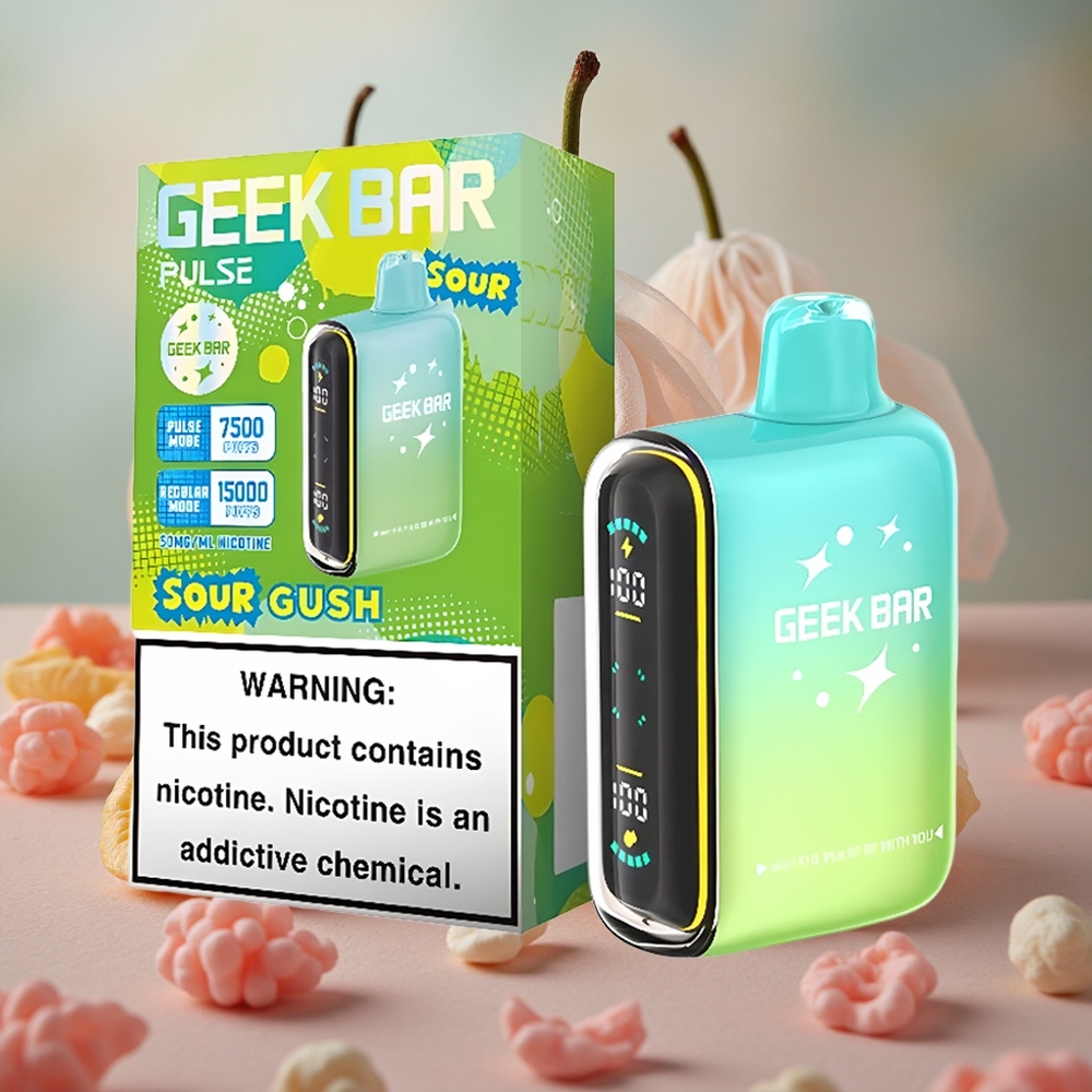 Kyselá příchuť GEEK BAR Pulse 15000 Puffs Jednorázová e-cigareta s 16ML náplní a 650 mAh baterií velkoobchod Česká Republika