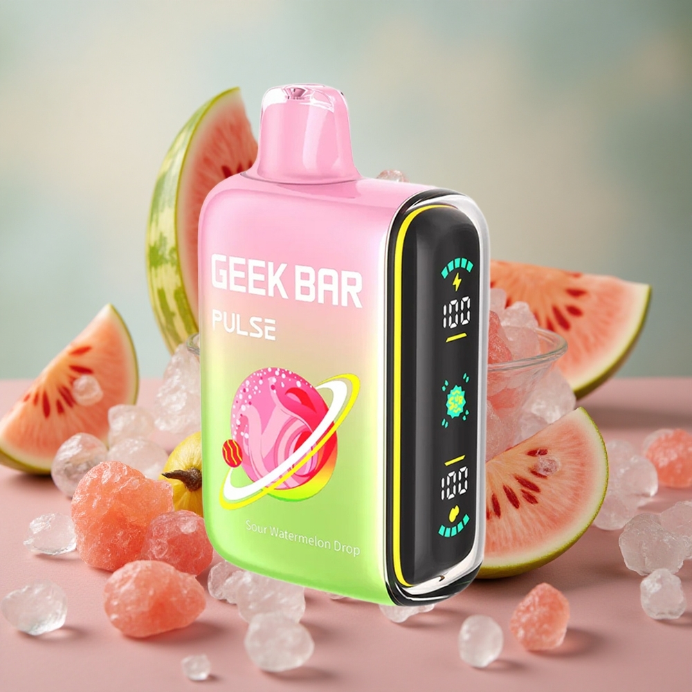 Kyselá příchuť GEEK BAR Pulse 15000 Puffs Jednorázová e-cigareta s 16ML náplní a 650 mAh baterií velkoobchod Česká Republika