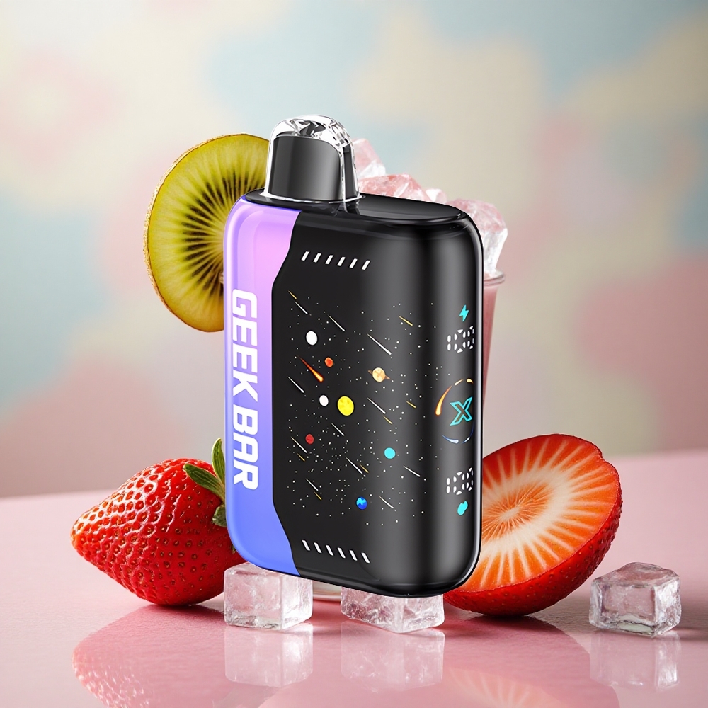 Jahoda Kiwi Led GEEK BAR Pulse X 42K šluků Meteor Edition 820mAh Rychlé Nabíjení Dual Mesh Coil velkoobchod Česká Republika