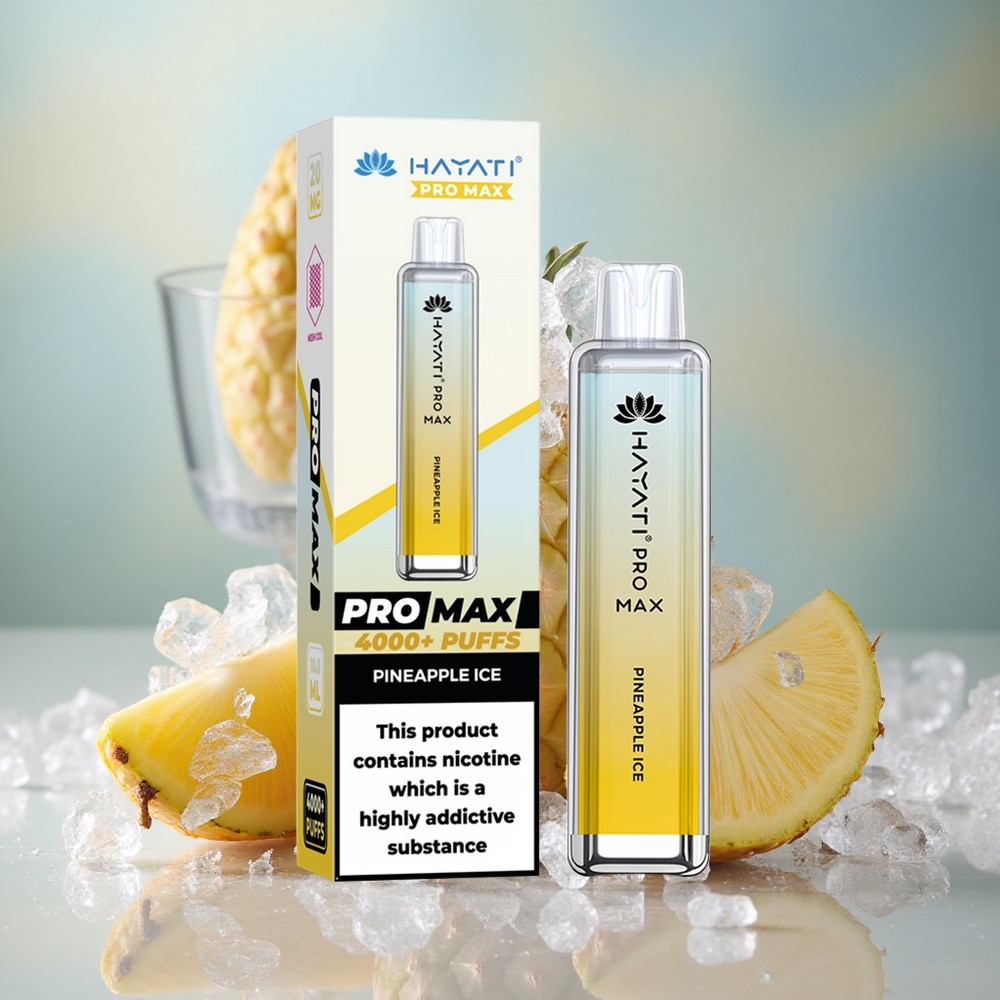 Ananasový led Hayati Pro Max 4000 Puffs Jednorázová E-cigareta s 2% 5% Nikotinu a 1400mAh baterií velkoobchod Česká Republika