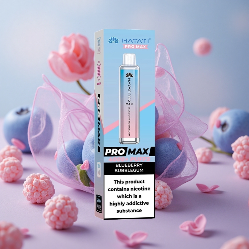 Borůvková žvýkačka Hayati Pro Max 4000 Puffs Jednorázová Vape s 2% 5% Nikotinu a výdrží až 4000 potahů velkoobchod Česká Republika