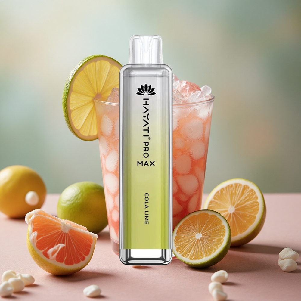 Cola Lime (Kola Limetka) Hayati Pro Max 4000 Puffs Jednorázová Vape s 2% 5% Nikotinu a 1400mAh Baterií velkoobchod Česká Republika