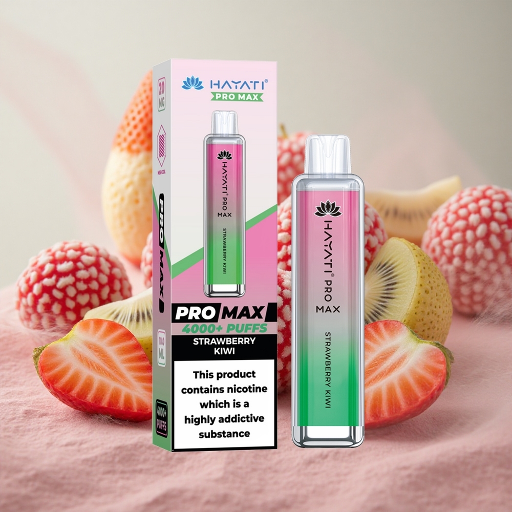 Jahoda-Kiwi Hayati Pro Max 4000 Puffs Jednorázová E-cigareta s LED světlem a dobíjecí baterií velkoobchod Česká Republika