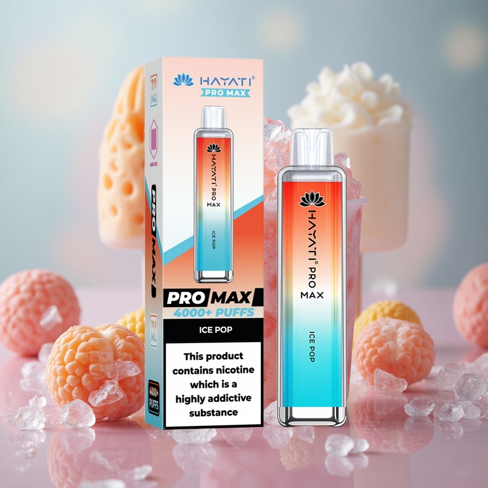 Ledová tříšť Hayati Pro Max 4000 Puffs Jednorázová Vape s 2ml nádrží s 10ml automatickým doplňováním velkoobchod Česká Republika