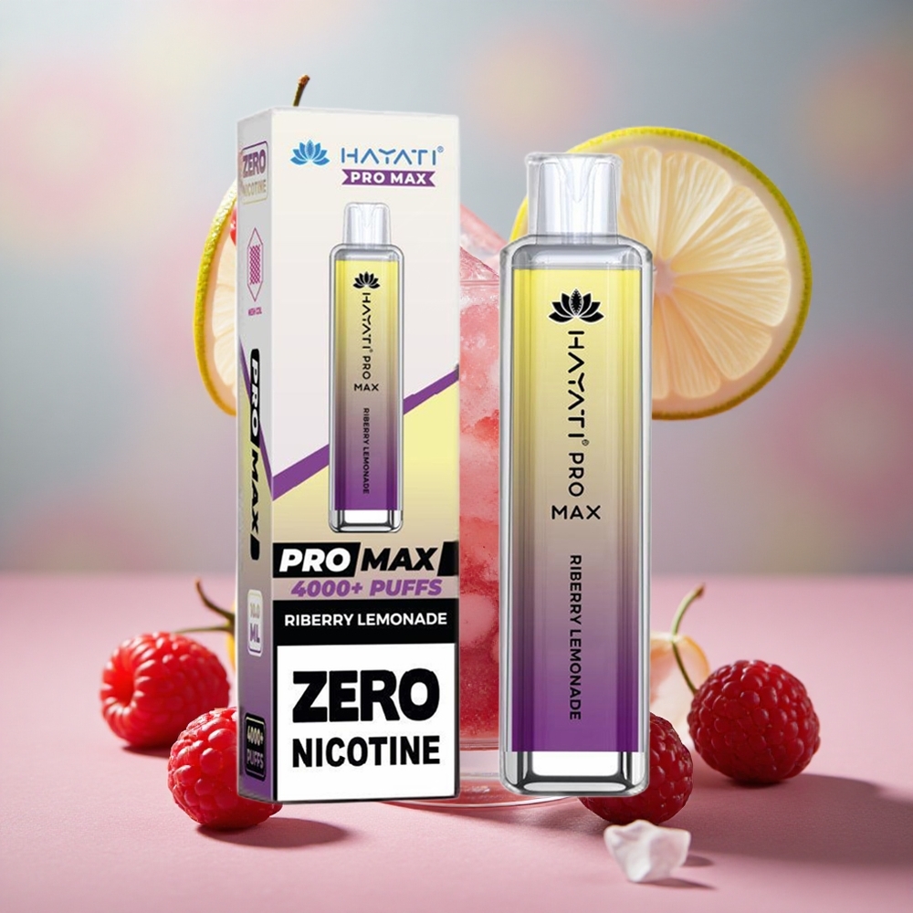 Malina Limonáda Hayati Pro Max 4000 Puffs Jednorázová Vape s 2% 5% Nikotinu a Nabíjecí Baterií velkoobchod Česká Republika