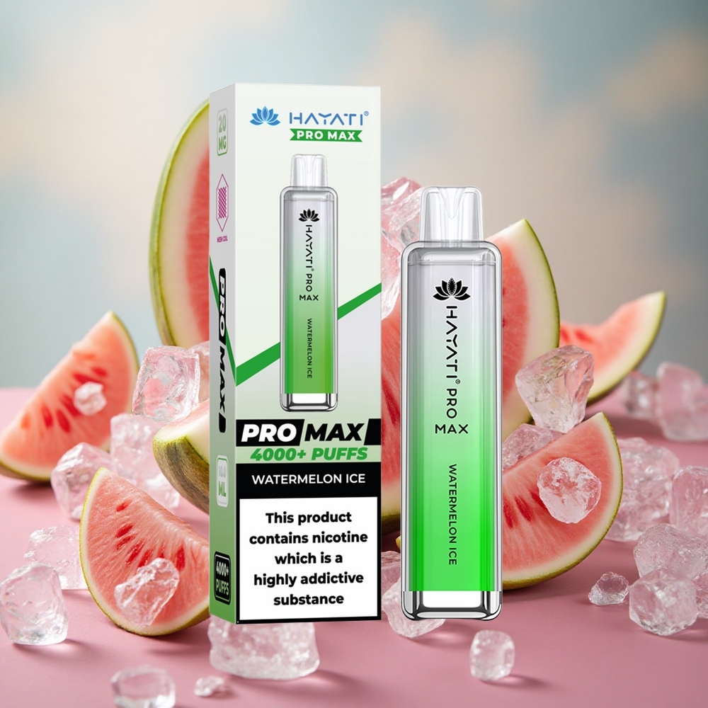 Melounový led Hayati Pro Max 4000 Puffs Jednorázová Vape 1400mAh baterie až 4000 potáhnutí velkoobchod Česká Republika