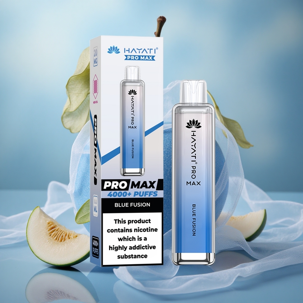 Modrá Fúze Hayati Pro Max 4000 Puffs Jednorázová E-cigareta s 2% 5% Nikotinu a 1400mAh Baterií velkoobchod Česká Republika