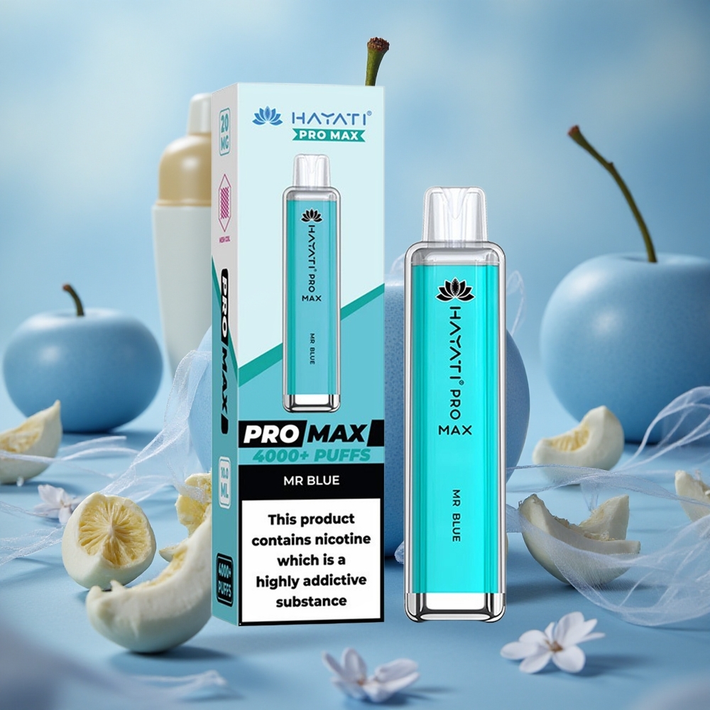 Modrá Hayati Pro Max 4000 Puffs Jednorázová Vape 2% 5% Nikotinu, 1400mAh baterie velkoobchod Česká Republika