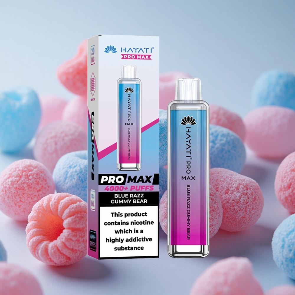 Modrá Žvýkačka Medvěd Hayati Pro Max 4000 Puffs Jednorázová E-cigareta s 2% 5% Nikotinu a Nabíjecí Baterií velkoobchod Česká Republika