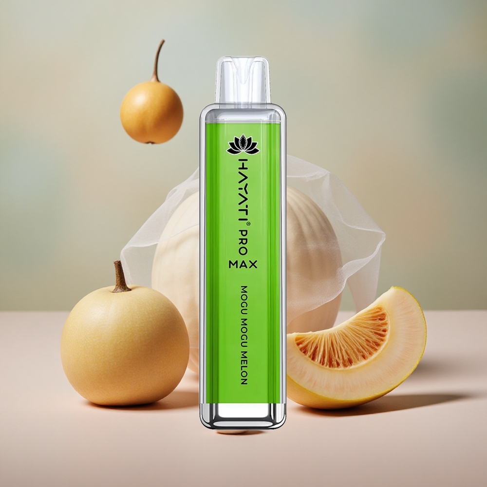 Mogu Mogu Melon (Meloun) Hayati Pro Max 4000 Puffs Jednorázová Vape s 2% 5% Obsah Nikotinu a Nabíjecí Baterií velkoobchod Česká Republika