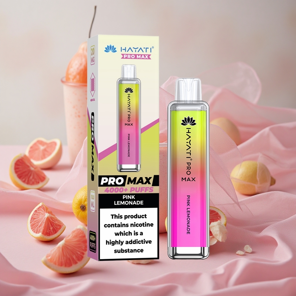 Růžová limonáda Hayati Pro Max 4000 Puffs Jednorázová e-cigareta s 4000 šluky a 2% 5% Nikotinu velkoobchod Česká Republika