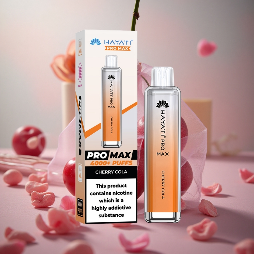 Třešňová Kola Hayati Pro Max 4000 Puffs Jednorázová E-cigareta s 2% 5% Nikotinu a Nabíjecí Baterií velkoobchod Česká Republika