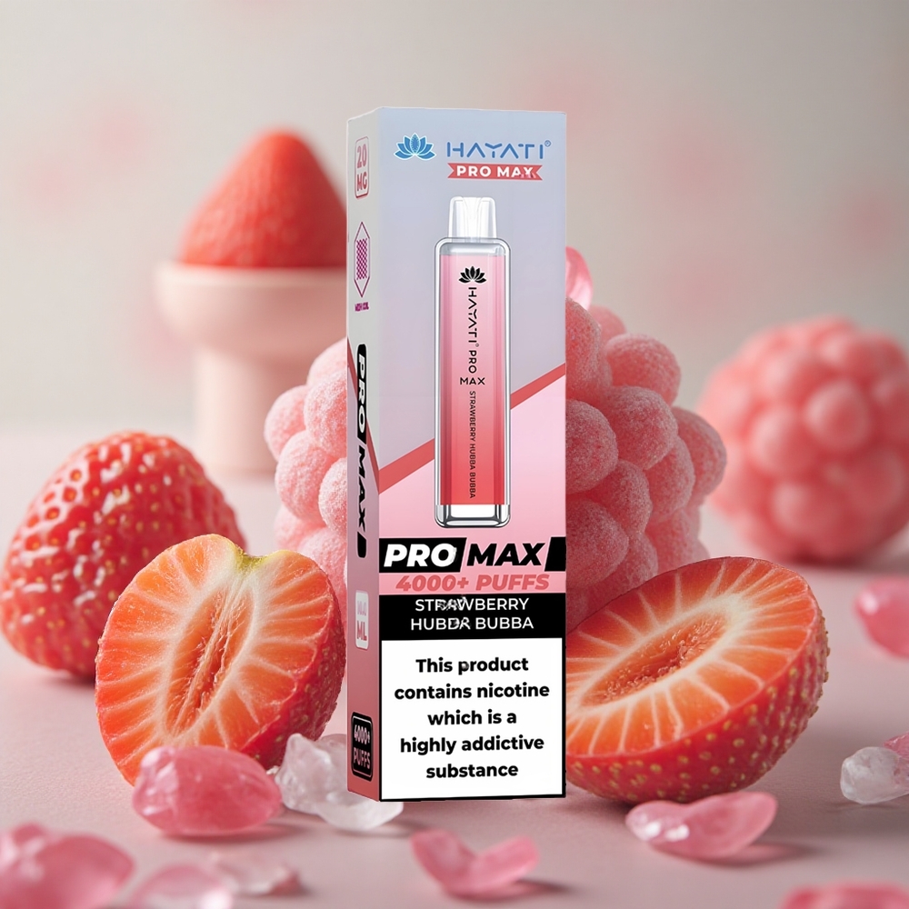 jahodová žvýkačka Hayati Pro Max 4000 Puffs Jednorázová Vapedobíjecí baterií 1400mAh velkoobchod Česká Republika