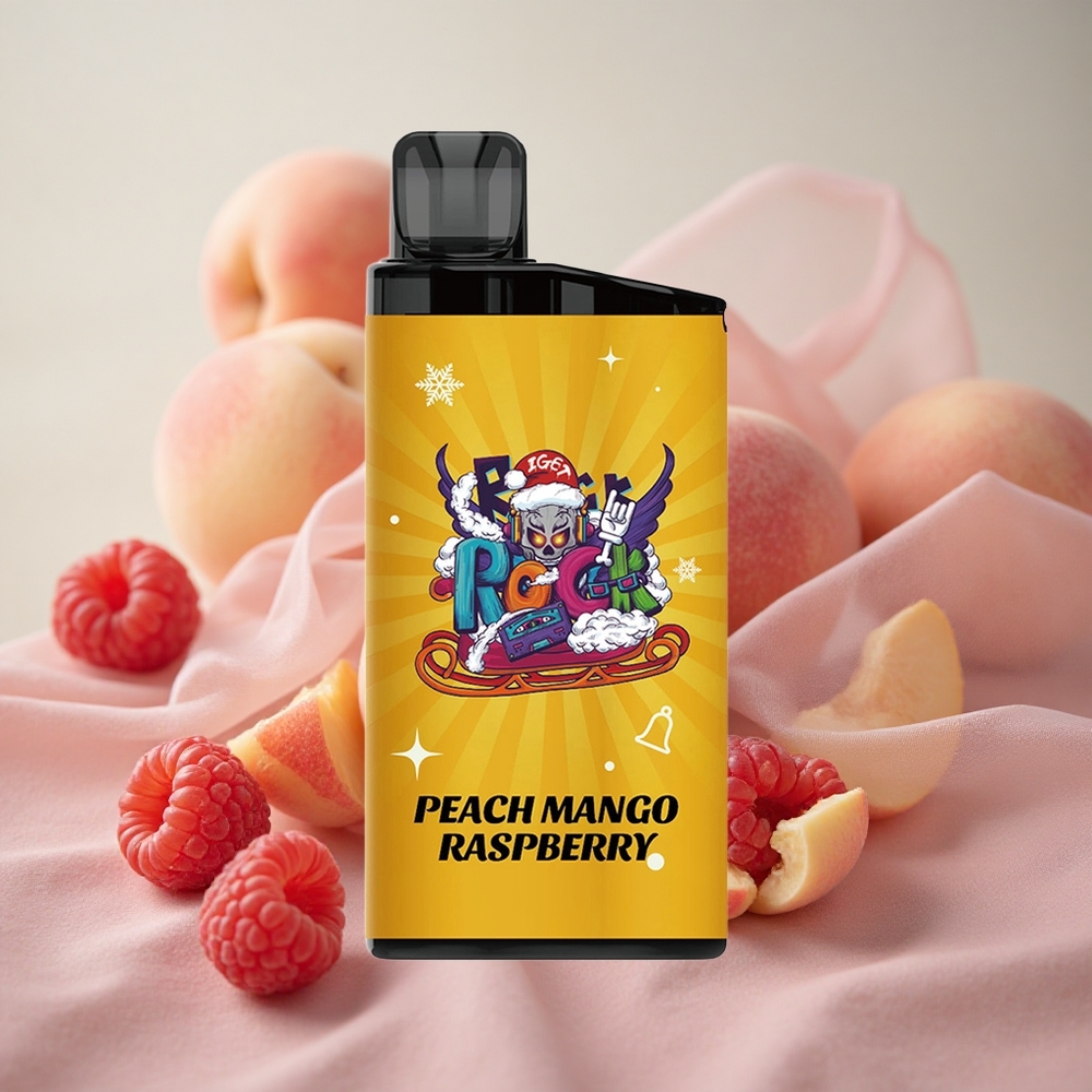 Broskvová Mango Malinová IGET Bar 3500 Puffs Jednorázová Vape, 1400 mAh, 78g velkoobchod Česká Republika