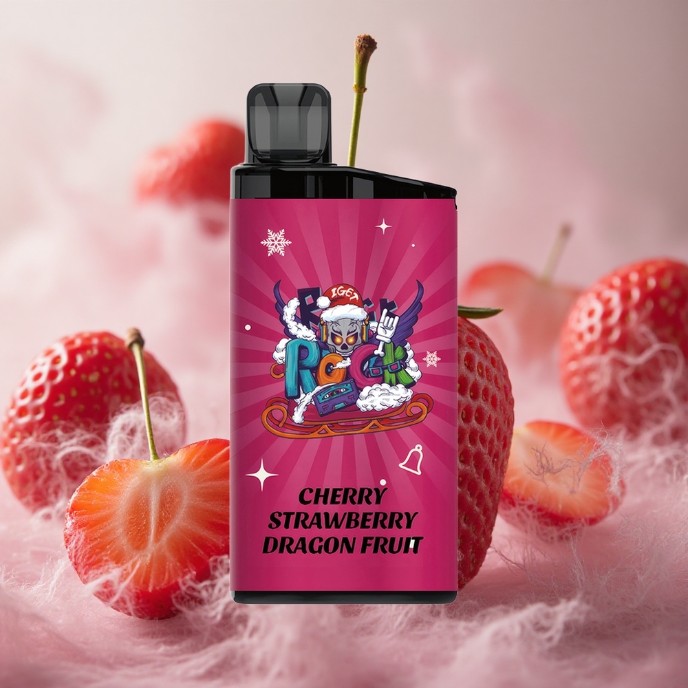 Višeň Jahoda Dračí Ovoce IGET Bar 3500 Puffs Jednorázová Vape, až 3500 potahů, baterie 1400 mAh, velkoobchod Česká Republika