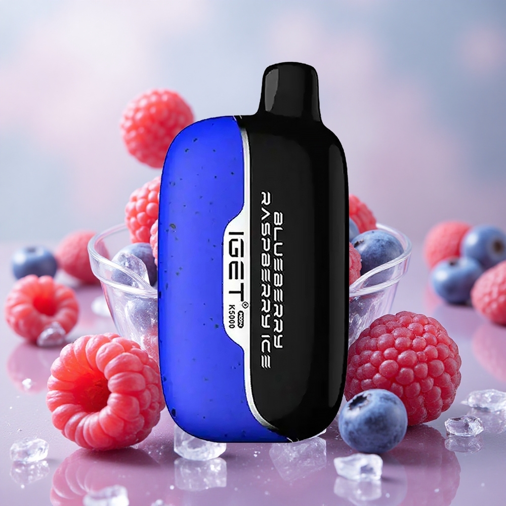 Borůvka Malina Led IGET Moon K5000 Puffs Jednorázová Vape až 5000 potahů, velikost: 49.5x25.3x99.4 mm velkoobchod Česká Republika