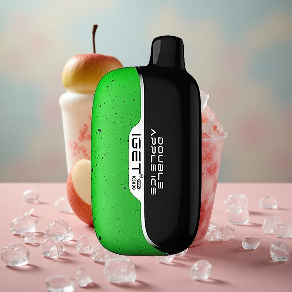 Dvojitá Jablka Led IGET Moon K5000 Puffs Jednorázová Vape Hmotnost: 81,5 g, velkoobchod Česká Republika