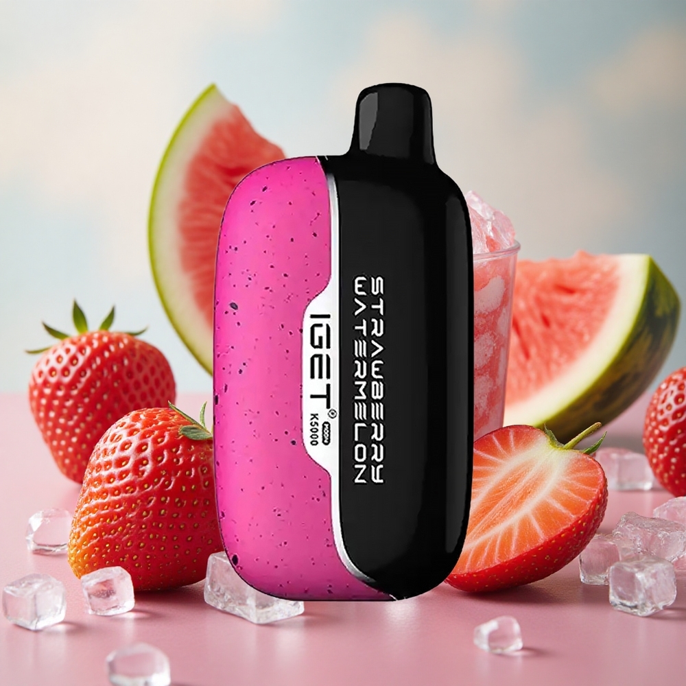 jahoda meloun led IGET Moon K5000 Puffs Jednorázová Vape až 5000 potahů, hmotnost 81,5 g velkoobchod Česká Republika