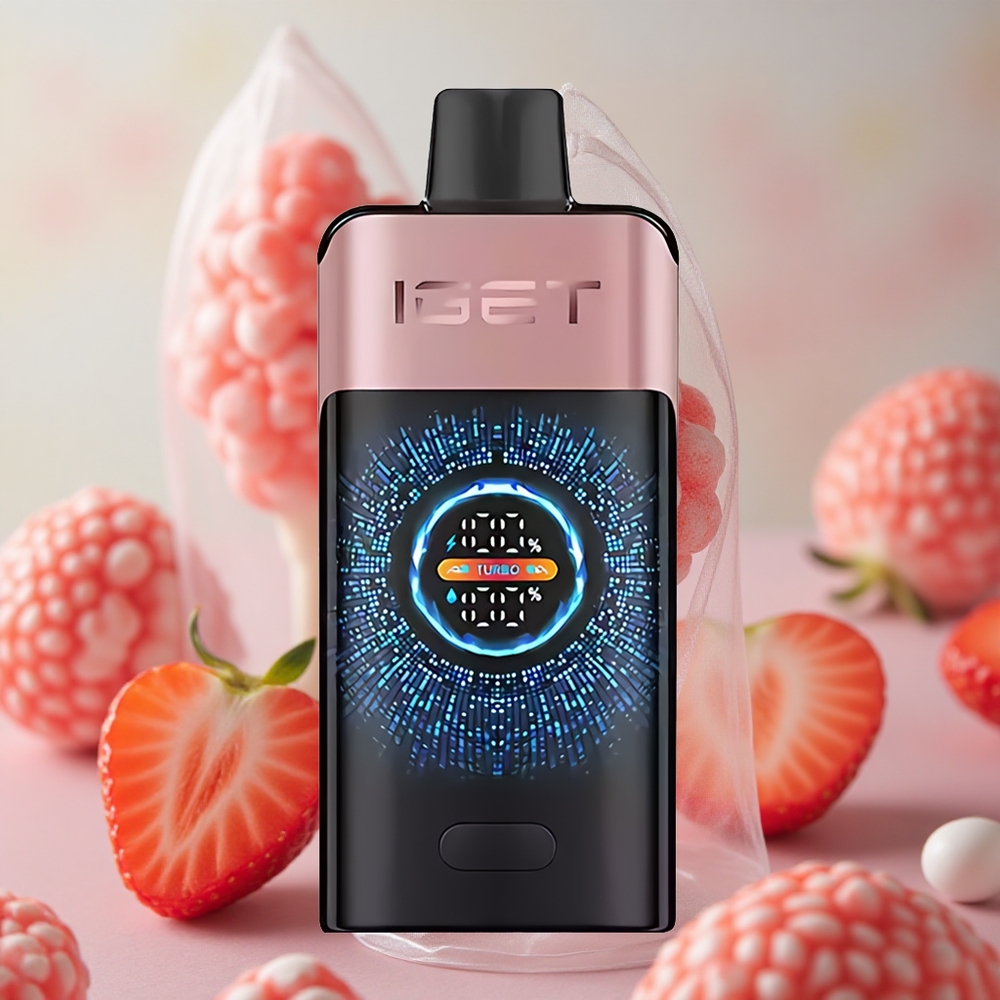 Jahoda Chupa Chups IGET ONE 12000 Puffs Jednorázová Vape Velký Zakřivený Barevný Displej velkoobchod Česká Republika
