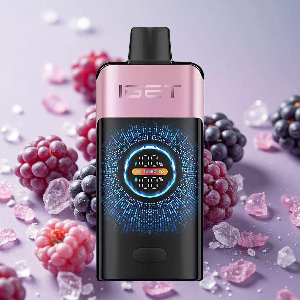 Ostružinová Ledová IGET ONE 12000 Puffs 2700 mAh Kapacita Baterie a 0.6 ohm Dual Mesh Cívka velkoobchod Česká Republika