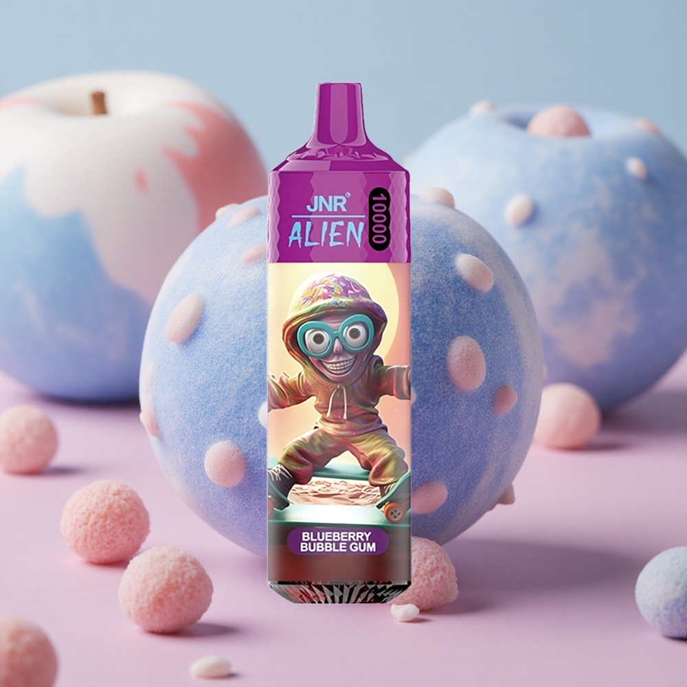 Borůvkový Bubble Gum JNR Alien 10000 Puffs 850mAh Kapacita Baterie 20ml E-liquid velkoobchod Česká Republika