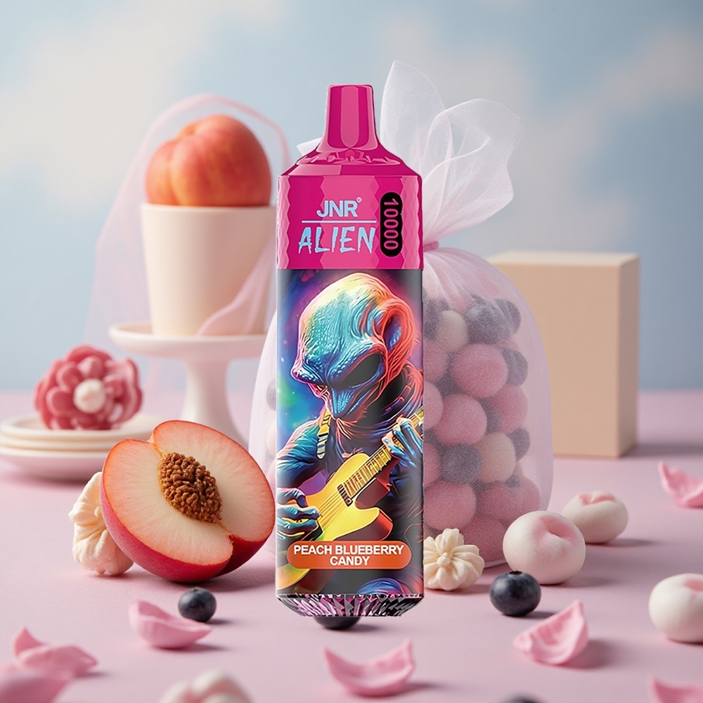 Broskvovo-Borůvková Candy JNR Alien 10000 Puffs 850mAh Baterie 20ml E-liquid velkoobchod Česká Republika
