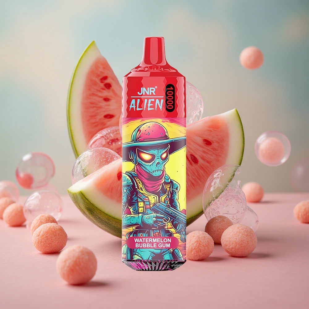 Melounová bublinková guma JNR Alien 10000 Puffs 850mAh baterie 20ml náplň velkoobchod Česká Republika
