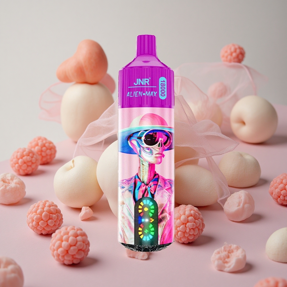 Bílá broskev & malina JNR Alien Max 18000 Puffs Dual Mesh Coil & Dual Core 28ml E-liquid velkoobchod Česká Republika