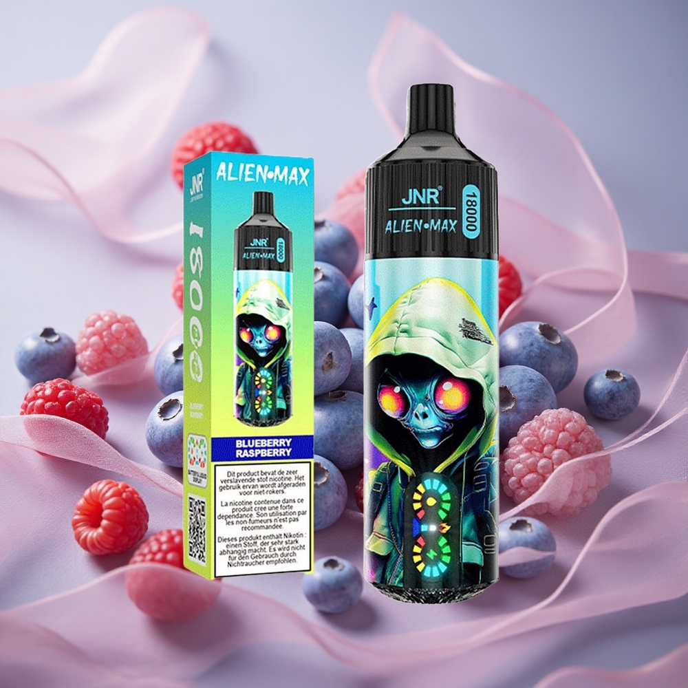 Borůvka Malina JNR Alien Max 18000 Puffs Dual Mesh Coil & Dual Core 28ml E-liquid velkoobchod Česká Republika