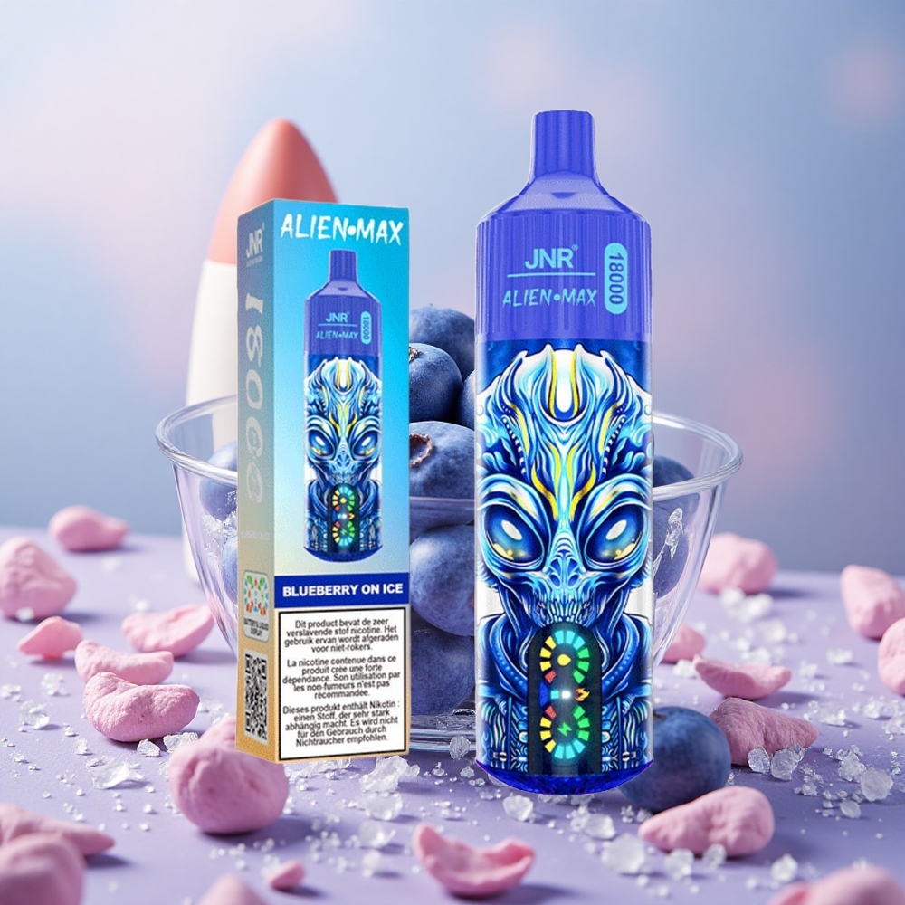 Borůvka na ledu JNR Alien Max 18000 Puffs 28ml E-liquid 850mAh Battery Capacity velkoobchod Česká Republika