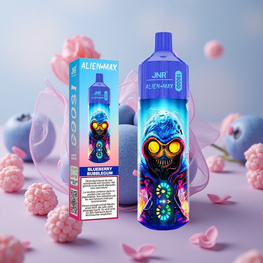 Borůvkový Bubblegum JNR Alien Max 18000 Puffs Dvojité jádro & Dvojitá síťová cívka 28ml E-liquid velkoobchod Česká Republika