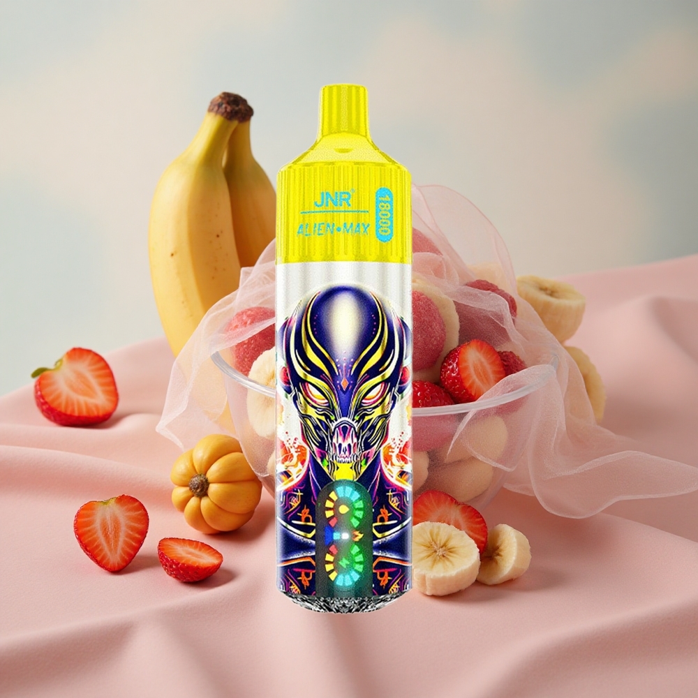 Jahoda Banán JNR Alien Max 18000 Puffs Jednorázová Vape Dual Mesh Coil & Dual Core 28ml E-liquid velkoobchod Česká Republika