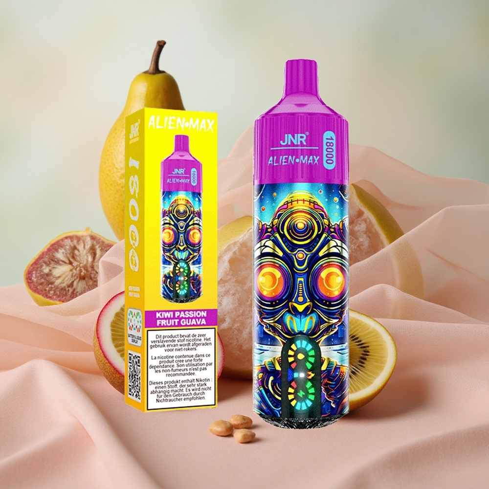 Kiwi Maracuja Guava JNR Alien Max 18000 Puffs Dual Mesh Cívka & Dual Core 28ml E-liquid velkoobchod Česká Republika