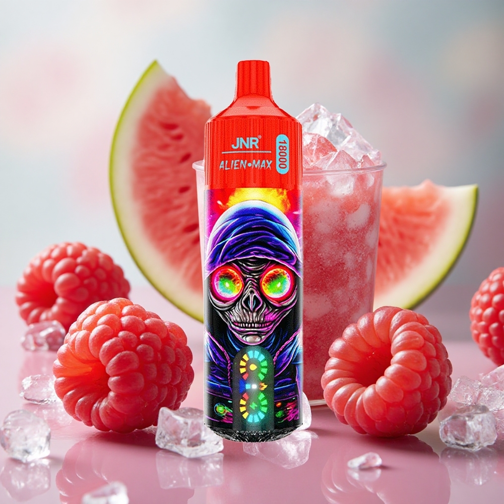 Malina Vodní Meloun Led JNR Alien Max 18000 Puffs Dual Mesh Coil & Dual Core 28ml E-liquid velkoobchod Česká Republika