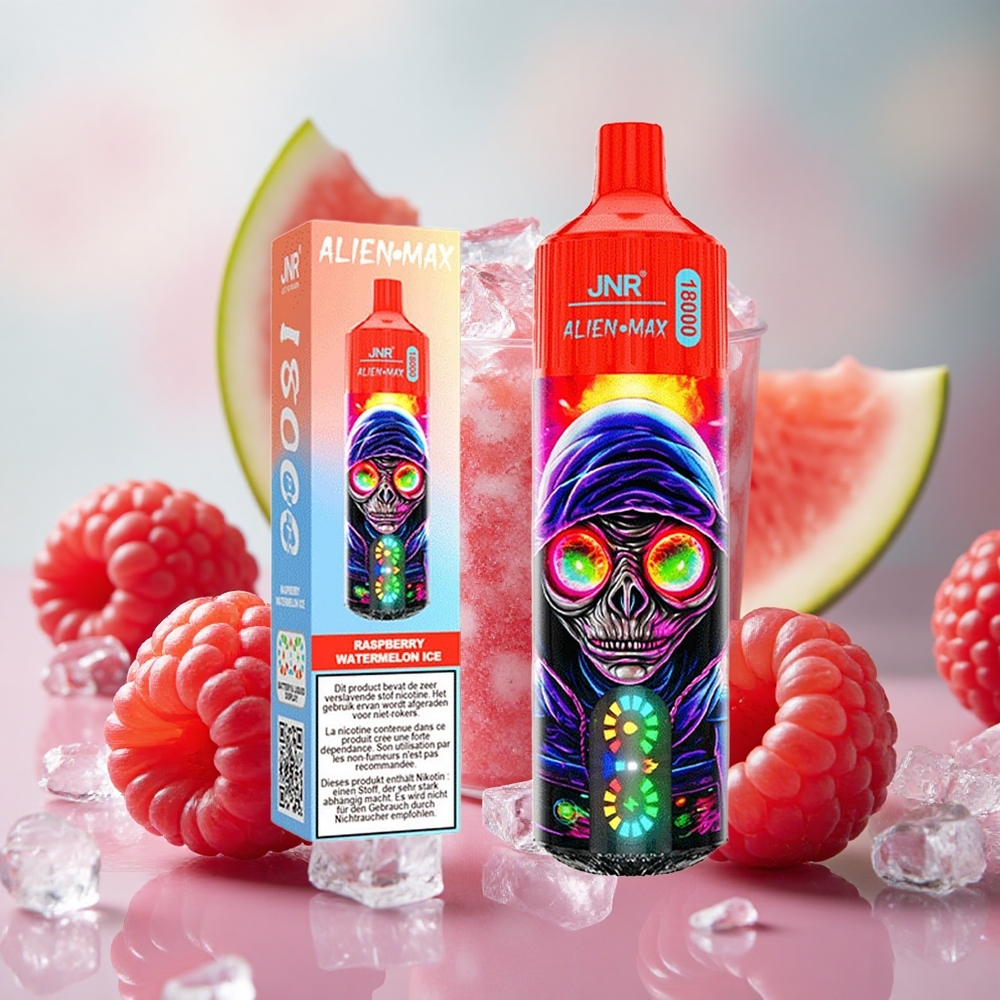 Malina Vodní Meloun Led JNR Alien Max 18000 Puffs Dual Mesh Coil & Dual Core 28ml E-liquid velkoobchod Česká Republika