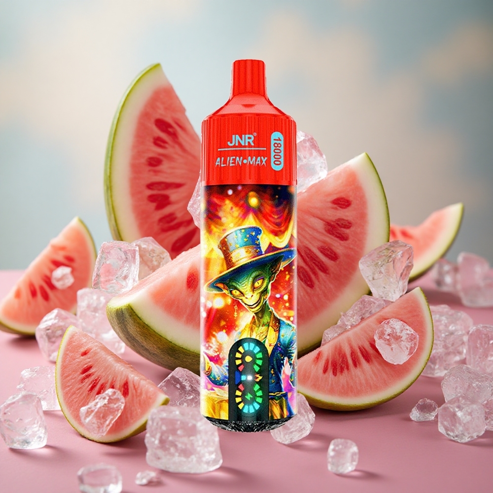 Melounový Led JNR Alien Max 18000 Puffs Jednorázová Vape Dual Mesh Coil & Dual Core 28ml E-liquid velkoobchod Česká Republika