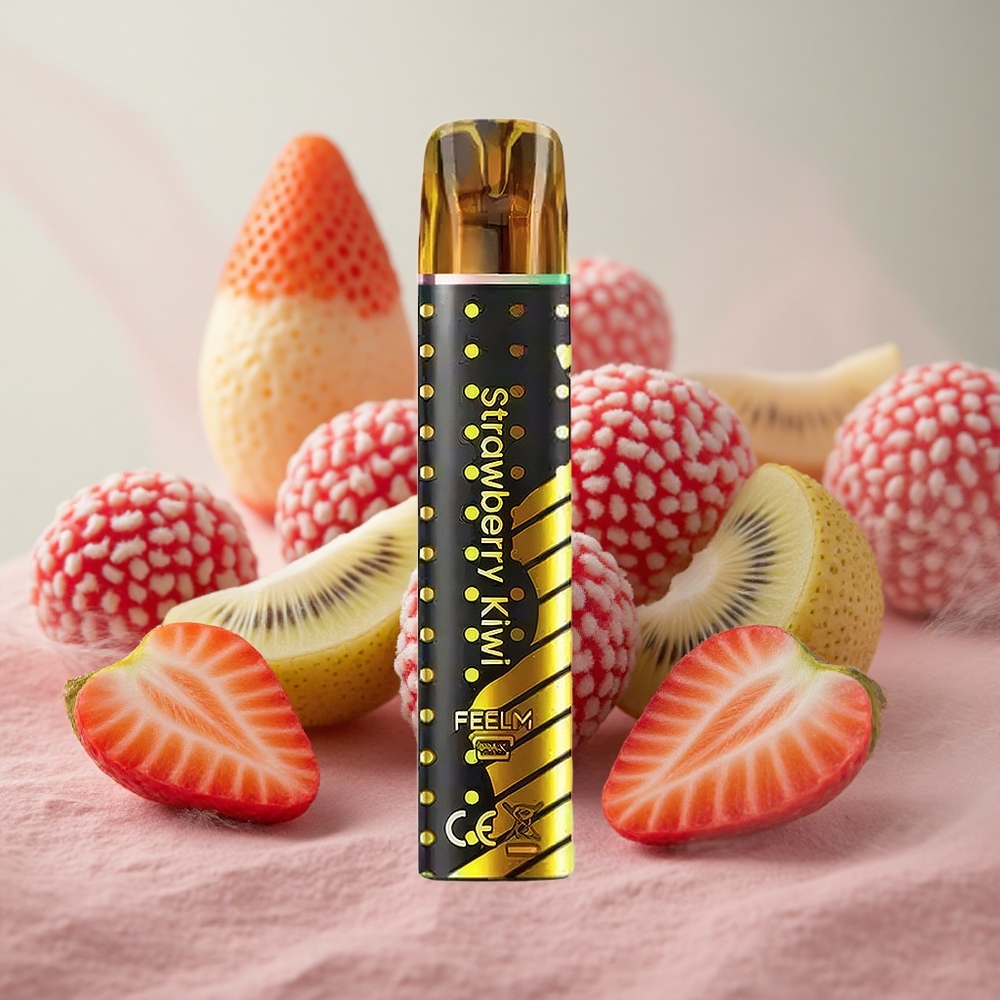 Jahoda Kiwi JNR Black&Golden 800 Pufy 550mAh kapacita baterie 2ml kapacita e-liquidu velkoobchod Česká Republika