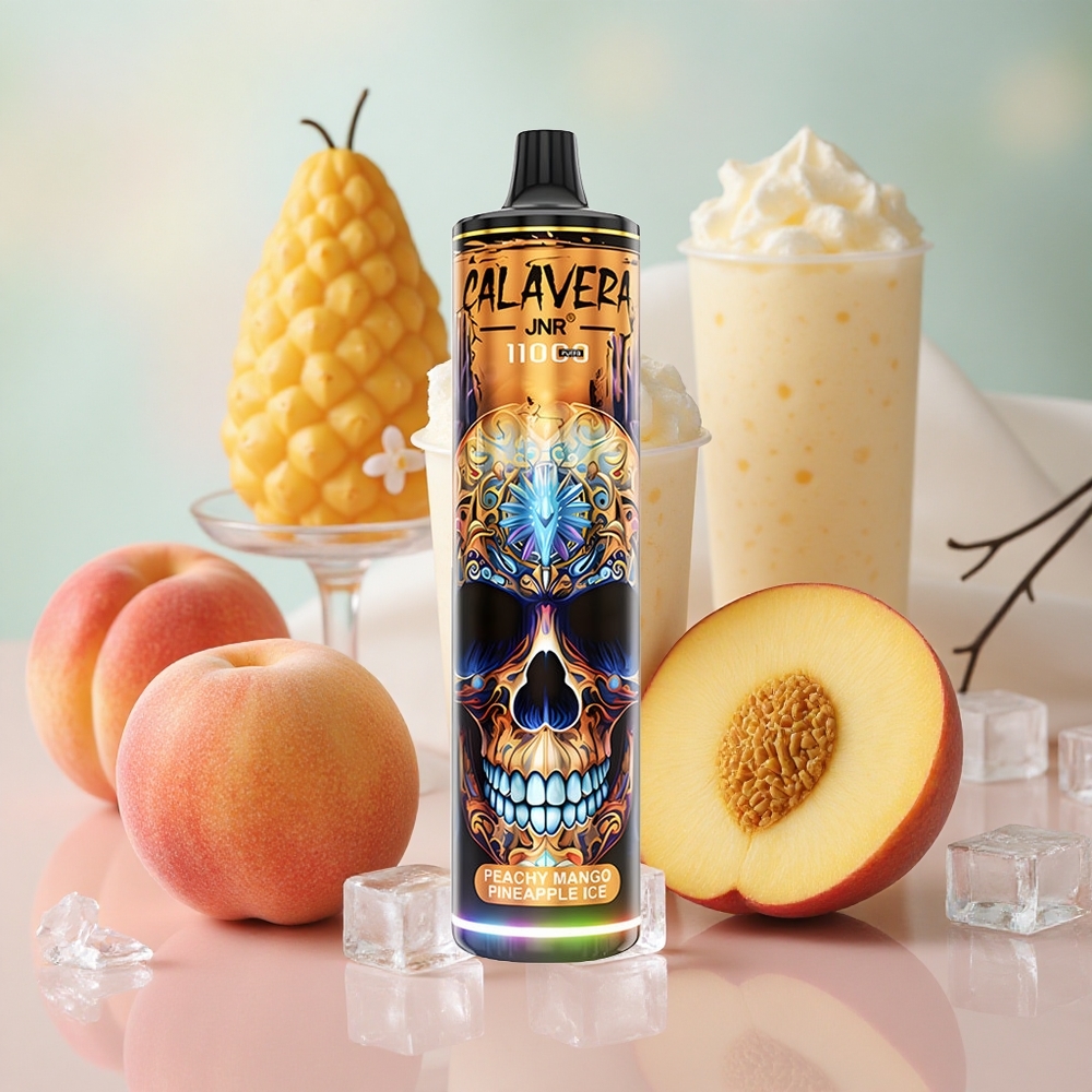 Broskev Mango Ananas Led JNR Calavera 11000 Puffs 850 mAh Kapacita Baterie 21ml Kapacita E-Liquid velkoobchod Česká Republika