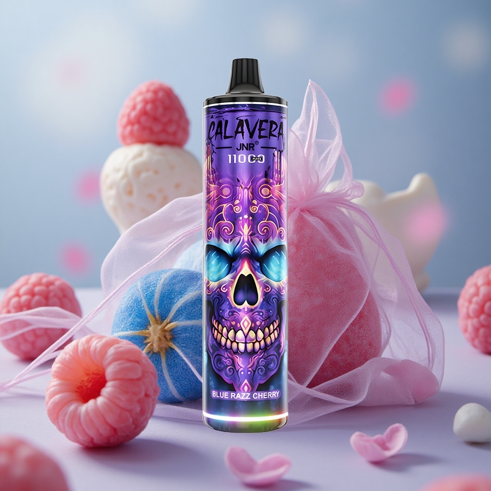Modrá Malina Třešeň JNR Calavera 11000 Puffs 850 mAh Kapacita Baterie 21ml Kapacita E-Liquidu velkoobchod Česká Republika