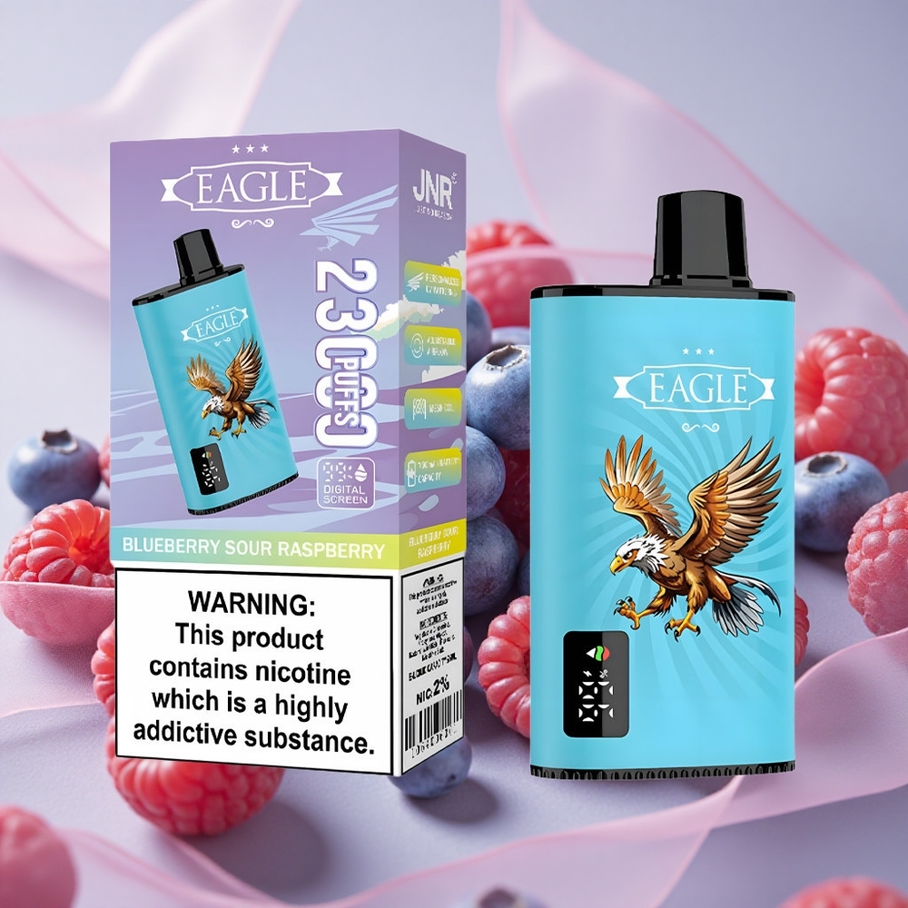 Borůvka Kyselá Malina JNR EAGLE Smart 23000 Puffs Digitální Displej 1.0ohm Mesh Cívka velkoobchod Česká Republika