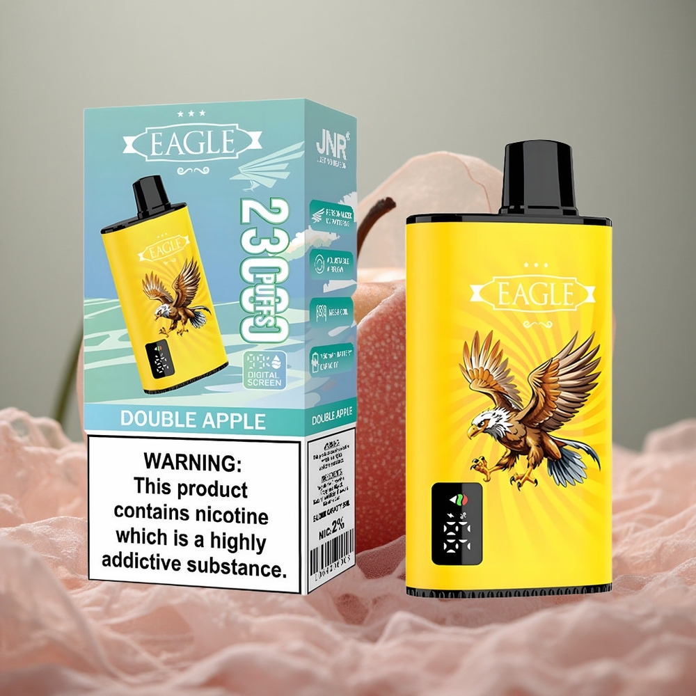 Dvojité jablko JNR EAGLE Smart 23000 Puffs Jednorázová Vape Digitální obrazovka 25ml kapacita e-liquidu velkoobchod Česká Republika