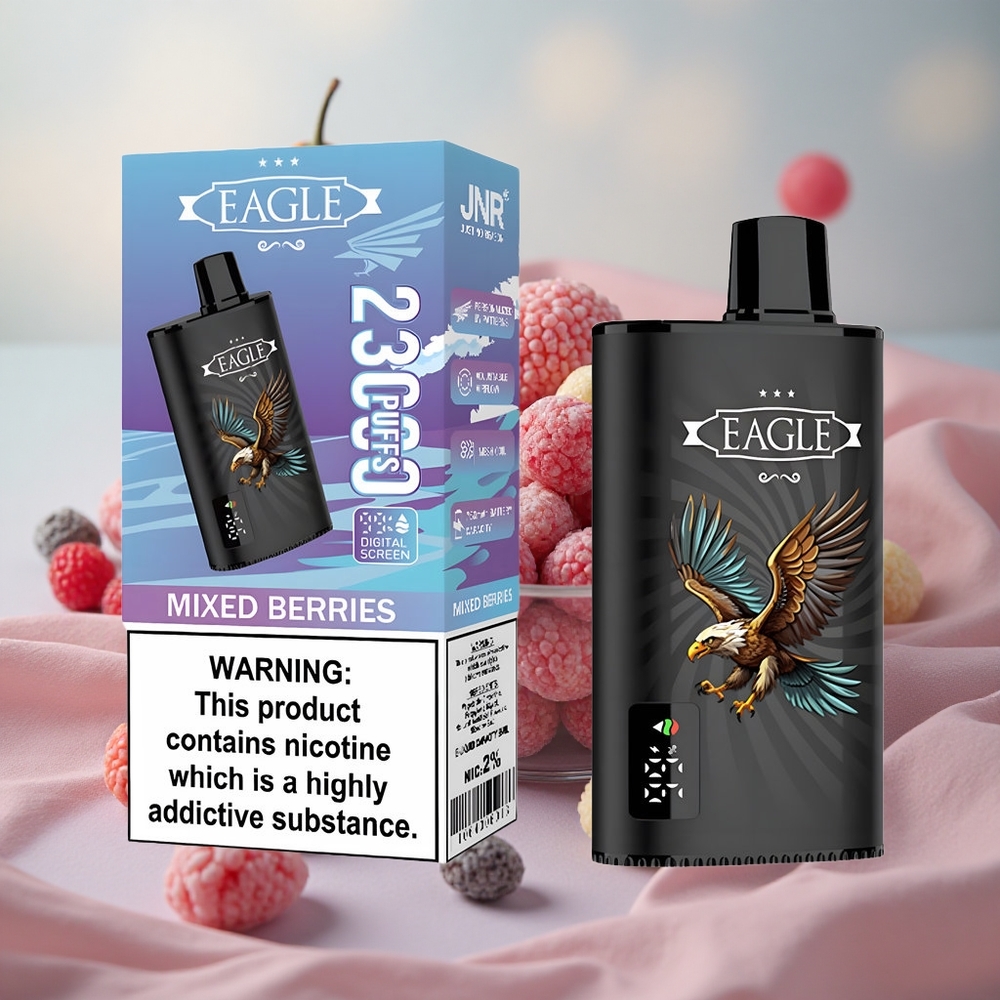 Směs bobulí JNR EAGLE Smart 23000 Puffs Digitální displej 25ml kapacita e-liquidu velkoobchod Česká Republika