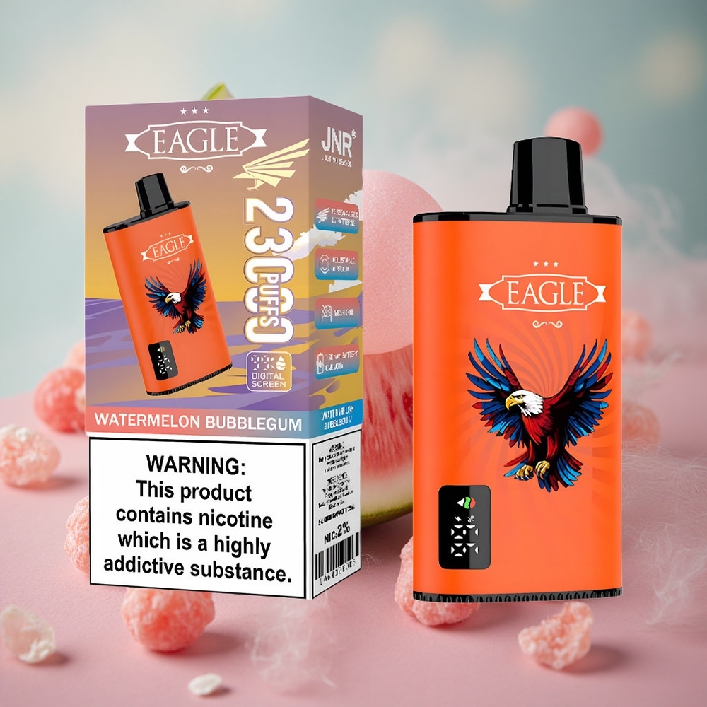 Vodní meloun žvýkačka JNR EAGLE Smart 23000 Puffs Jednorázová Vape Digitální displej 1.0ohm Mesh Coil velkoobchod Česká Republika