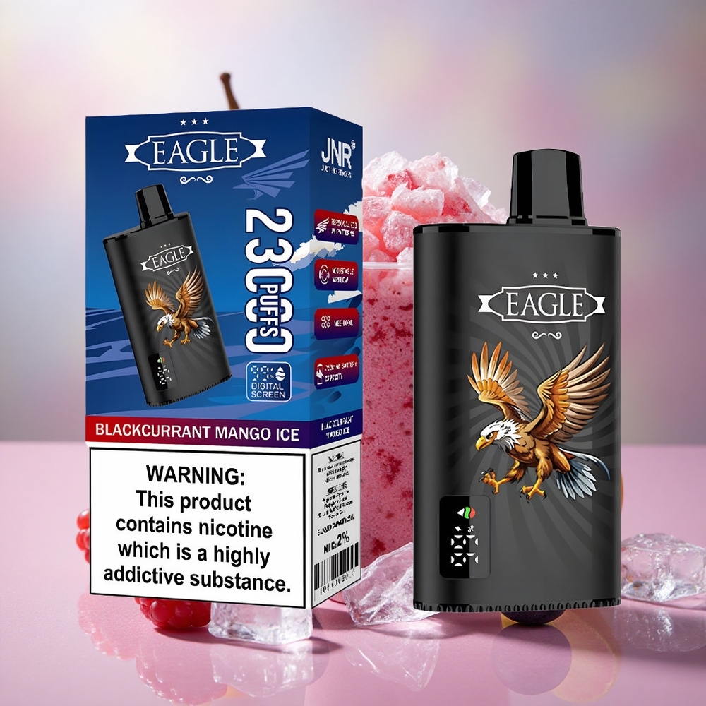 Černý rybíz & Mango led JNR EAGLE Smart 23000 Puffs Digitální obrazovka 1.0ohm Mesh Cívka velkoobchod Česká Republika