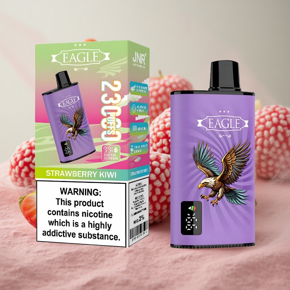 jahoda kiwi JNR EAGLE Smart 23000 Puffs Jednorázová Vape digitální displej nastavitelný průtok vzduchu velkoobchod Česká Republika