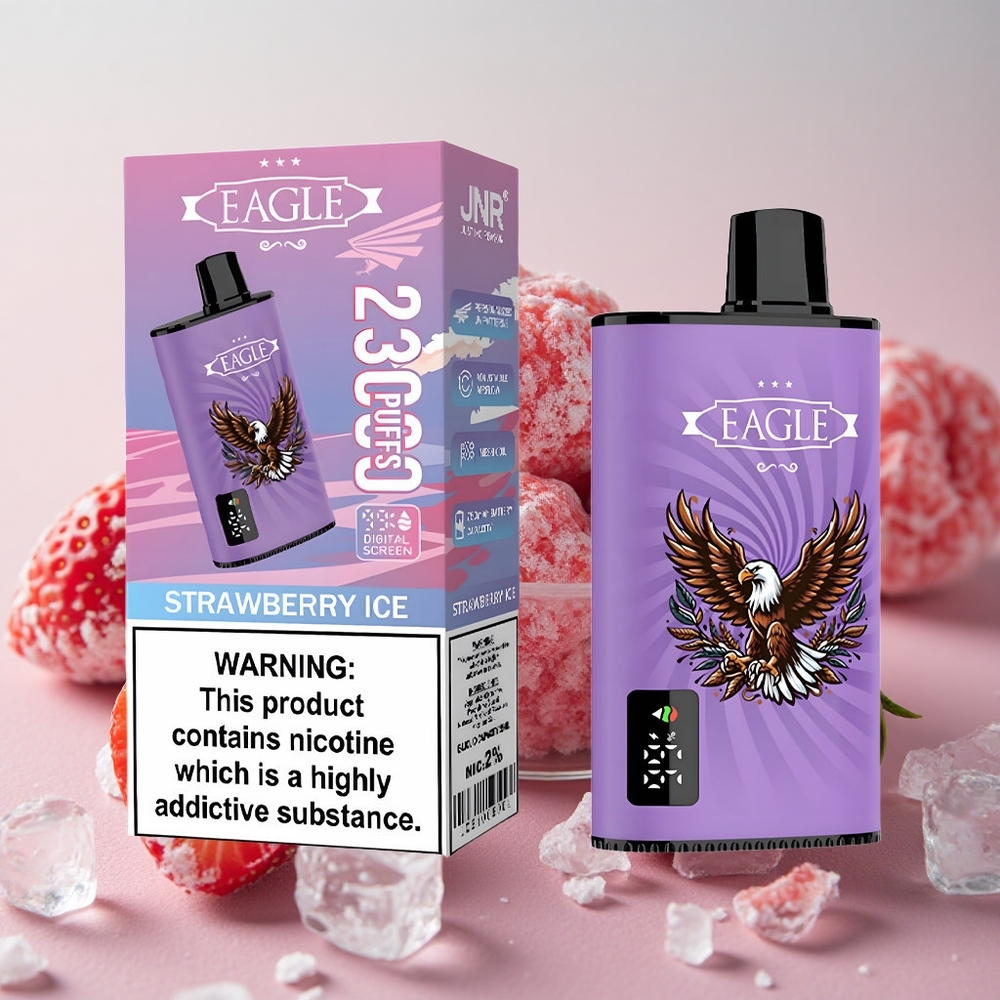 jahodový led JNR EAGLE Smart 23000 Puffs Digital Screen 1.0ohm Mesh Coil velkoobchod Česká Republika