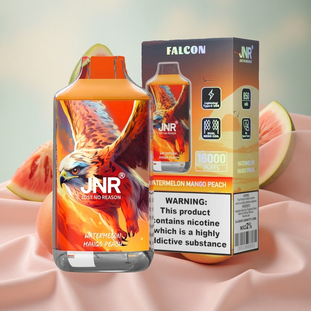 Meloun Mango Broskvová JNR Falcon 16000 Puffs 850 mAh 22ml velkoobchod Česká Republika
